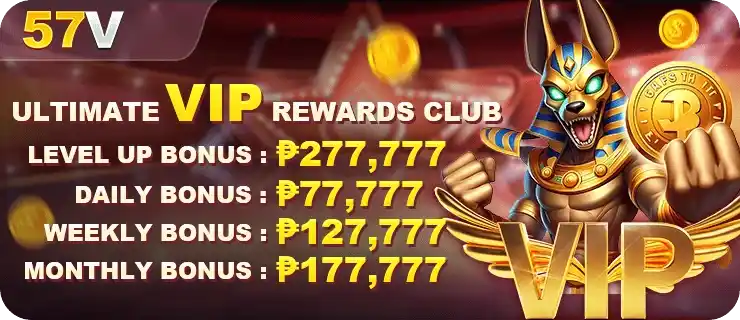 57V promotion banner showing exciting casino bonus